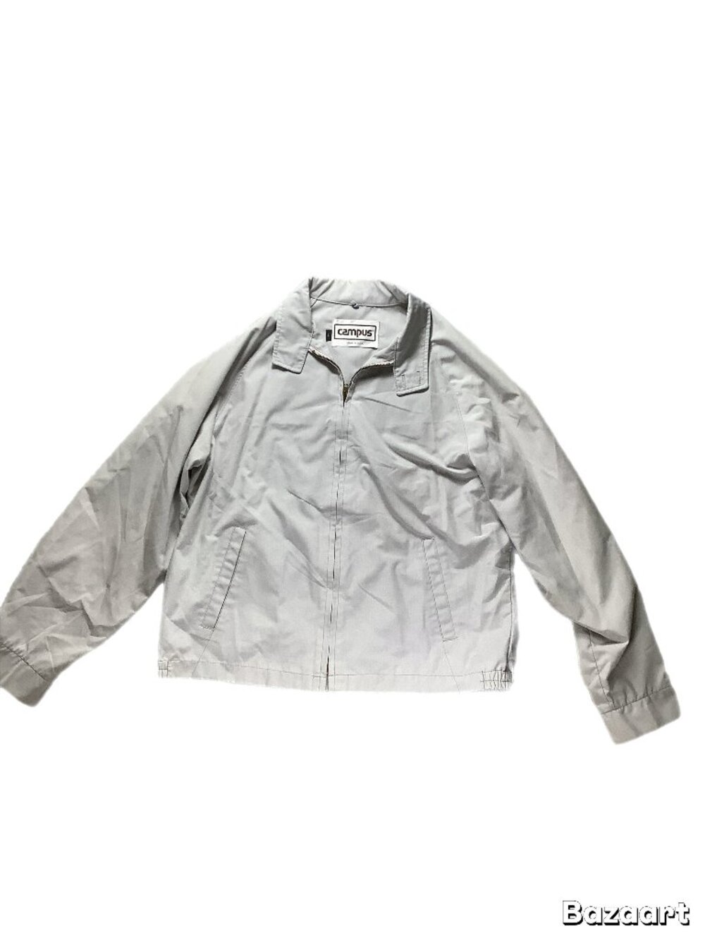 Vintage Campus Lightweight Full Zip Jacket Light Gray Men's Large (301)